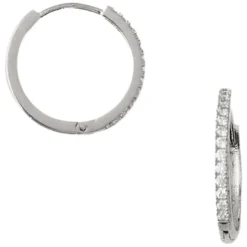 Orelia Pave Huggie Hoops 17mm