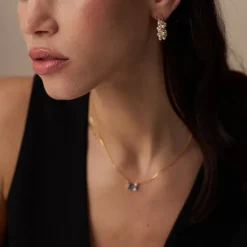 Orelia Pearl & Crystal Embellished Hoops