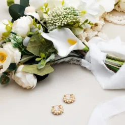 Orelia Pearl & Crystal Embellished Hoops