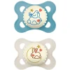 Original Night 0-6m Silk Teat Blue 2pcs