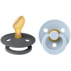 Pacifier Colour Latex Anatomical Iron/Baby Blue Size 2 2pcs