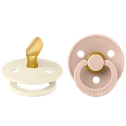 Pacifier Colour Latex Anatomical Ivory/Blush Size 1 2pcs