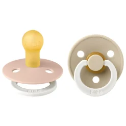 Pacifier Colour Latex Blush Glow/Vanilla Glow Size 1 2pcs