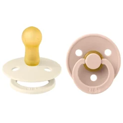 Pacifier Colour Latex Ivory/Blush Size 2 2pcs