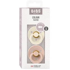 Pacifier Colour Latex Ivory/Blush Size 2 2pcs