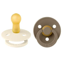 Pacifier Colour Latex Ivory/Dark Oak Size 2 2pcs