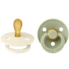 Pacifier Colour Latex Symmetrical Ivory/Sage Size 1 2pcs