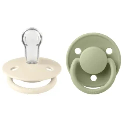 Pacifier De Lux Silicone Ivory/Sage Onesize 2pcs