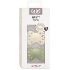 Pacifier Infinity Anatomical Silicone Ivory/Sage Size 2 2pcs