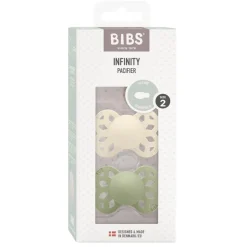 Pacifier Infinity Symmetrical Silicone Ivory/Sage Size 2 2pcs
