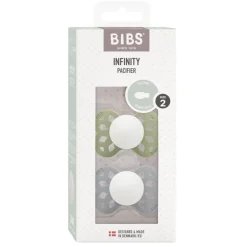 Pacifier Infinity Symmetrical Silicone Sage Glow/Cloud Glow Size 2 2pcs