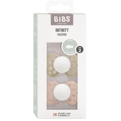 Pacifier Infinity Symmetrical Silicone Vanilla Glow/Blush Glow Size 2 2pcs