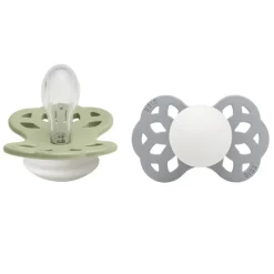 Pacifier Infinity Symmetrical Silicone Sage Glow/Cloud Glow Size 1 2pcs