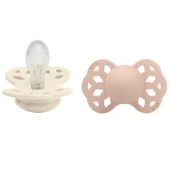 Pacifier Infinity Symmetrical Silicone Ivory/Blush Size 1 2pcs