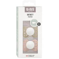 Pacifier Infinity Symmetrical Silicone Vanilla Glow/Blush Glow Size 1 2pcs