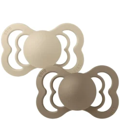 Pacifier Supreme 2 PACK Silicone Size 1 Vanilla/Dark Oak