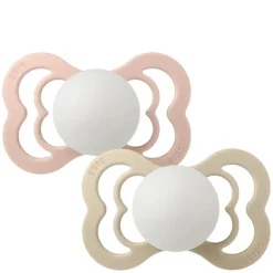 Pacifier Supreme 2 PACK Silicone Size 2 Blush GLOW/Vanilla GLOW