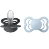 Pacifier Supreme Silicone Iron/Baby Blue Size 2 2pcs