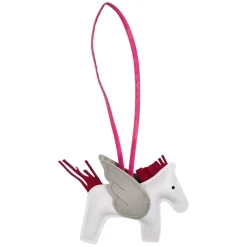Pony Bag Charm White With Grey & Pink