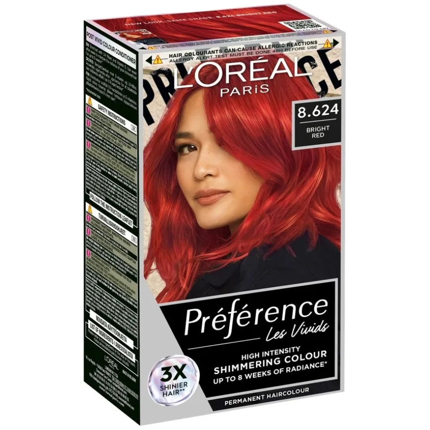 Préférence Vivid Colours Permanent Color For Normal Hair 8.624 Bright Red