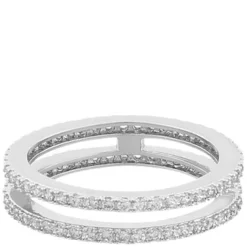 Rio Double Stone Ring Silver Clear L