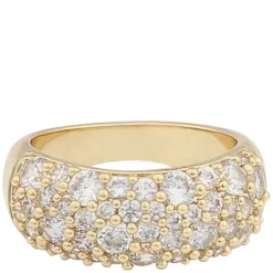 Rio Wide Stone Ring Gold Clear S