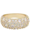 Rio Wide Stone Ring Gold Clear L