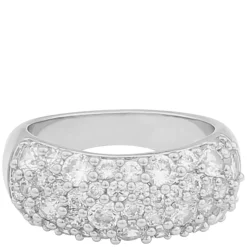 Rio Wide Stone Ring Silver Clear S