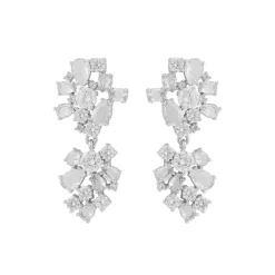 River Pendant Earring Silver/Clear