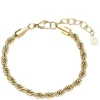 Rope Bracelet Gold Plated 17cm