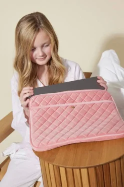 Rose Quilted Velvet Laptop Sleeve