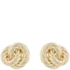 Row Earrings Plain Gold Onesize