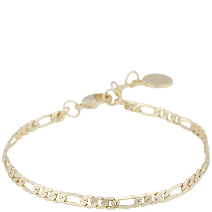 Row Small Chain Bracelet Plain Gold Onesize
