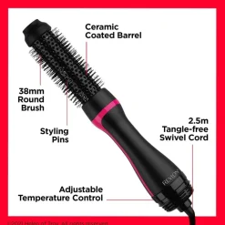 Salon One-Step Round Brush Dryer And Styler