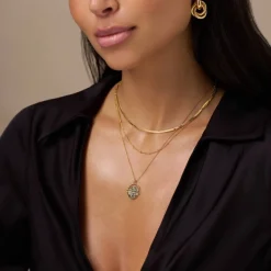 Satellite Flat Snake Layered Chains Necklaces