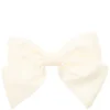 Satin Bow Hair Clip Off White