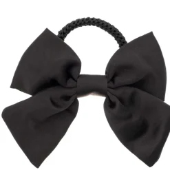 Satin Bow Hair Tie Black