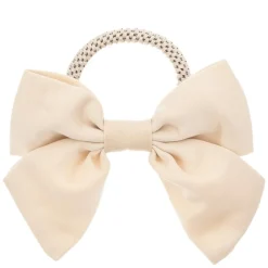 Satin Bow Hair Tie Champagne