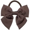 Satin Bow Hair Tie Chocolate Brown