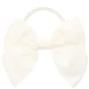 Satin Bow Hair Tie Off White