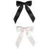 Satin Hair Bow Duo Black & White