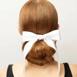 Satin Hair Bow Duo Black & White