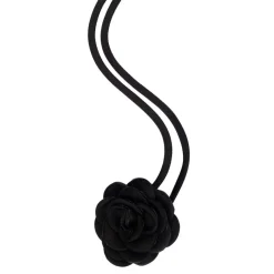 Satin Rose Brooch Small Black