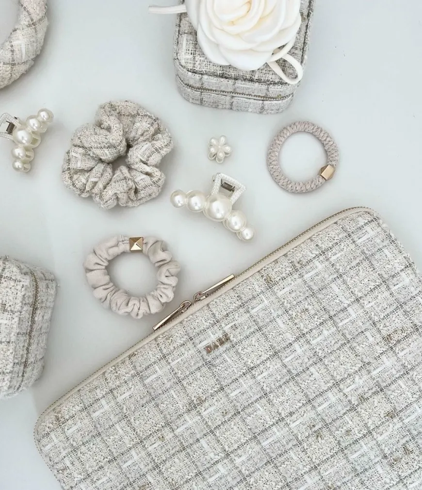 Satin Rose Brooch Small Off White