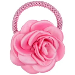 Satin Rose Hair Tie Bubblegum Pink