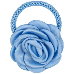Satin Rose Hair Tie Ibiza Blue