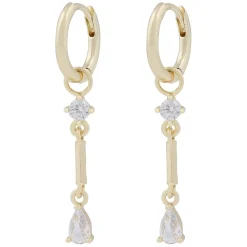 Seine Ring Pendant Earrings Gold Clear Onesize