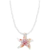 Serafina Glass Starfish Necklace Purple Glaze