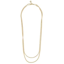 Serena Double Necklace Plain Gold