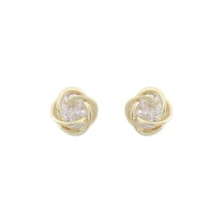 Sevilla Earring Gold/Clear 8mm